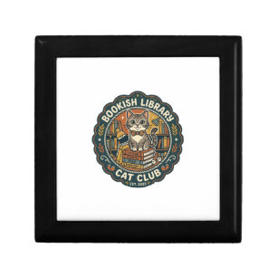 Bookish Library Cat POD Vector Art - Bookish Libra Gift Box