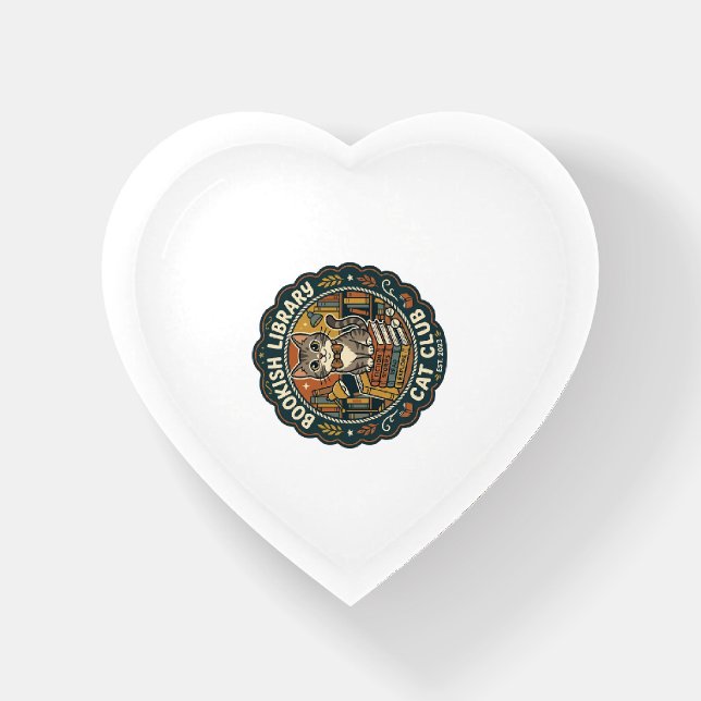 Bookish Library Cat POD Vector Art - Bookish Libra Paperweight (Front)