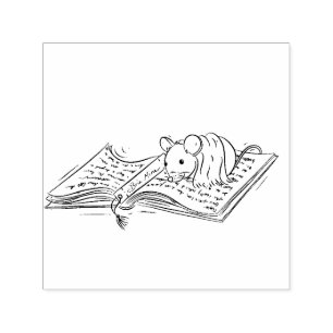 Bookish Mouse Self-inking Stamp