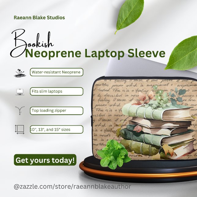 Bookish Neoprene Laptop Sleeve (Creator Uploaded)