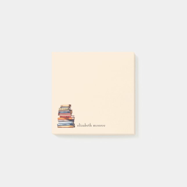 Bookish Personalized Custom Name Post-it Notes (Front)