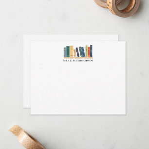 Bookish Teacher Appreciation Personalized  Note Card