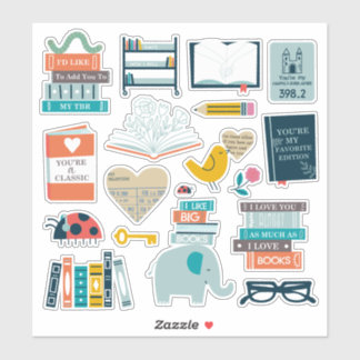 Bookish Valentines Stickers