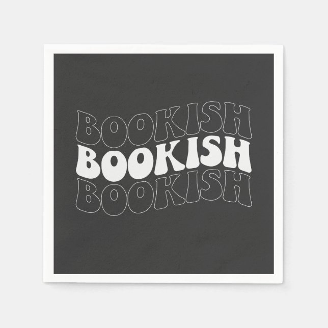 BOOKISH wavy retro Napkins (Front)
