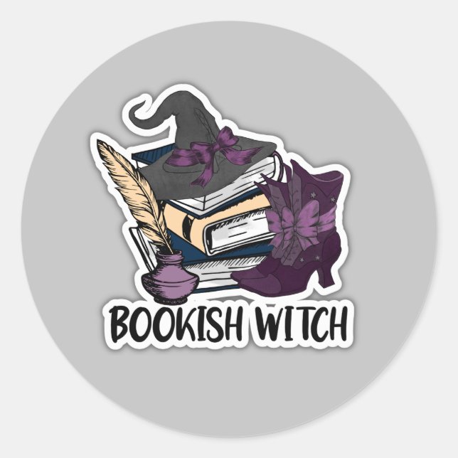 Bookish Witch  Classic Round Sticker (Front)