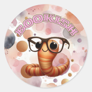 Bookish Worm Whimsical Sticker