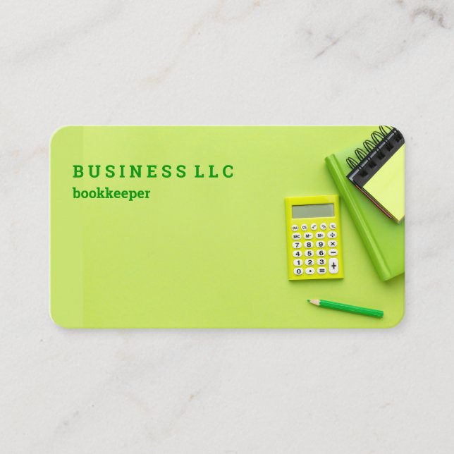 Bookkeeper Accountant Business Card (Front)