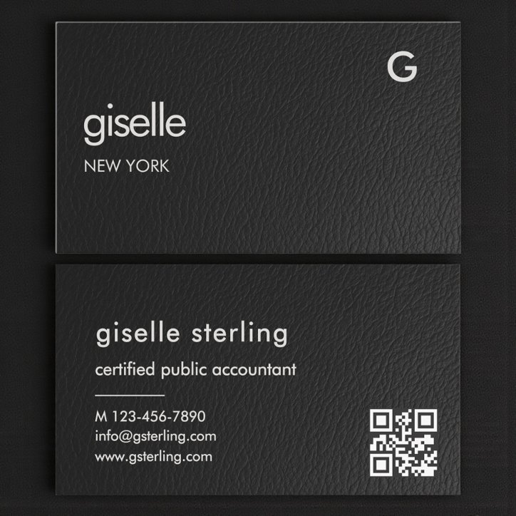 Bookkeeper Accountant Cpa Faux Leather QR Code Business Card