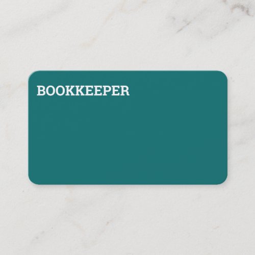 Bookkeeper Auditor Business Card
