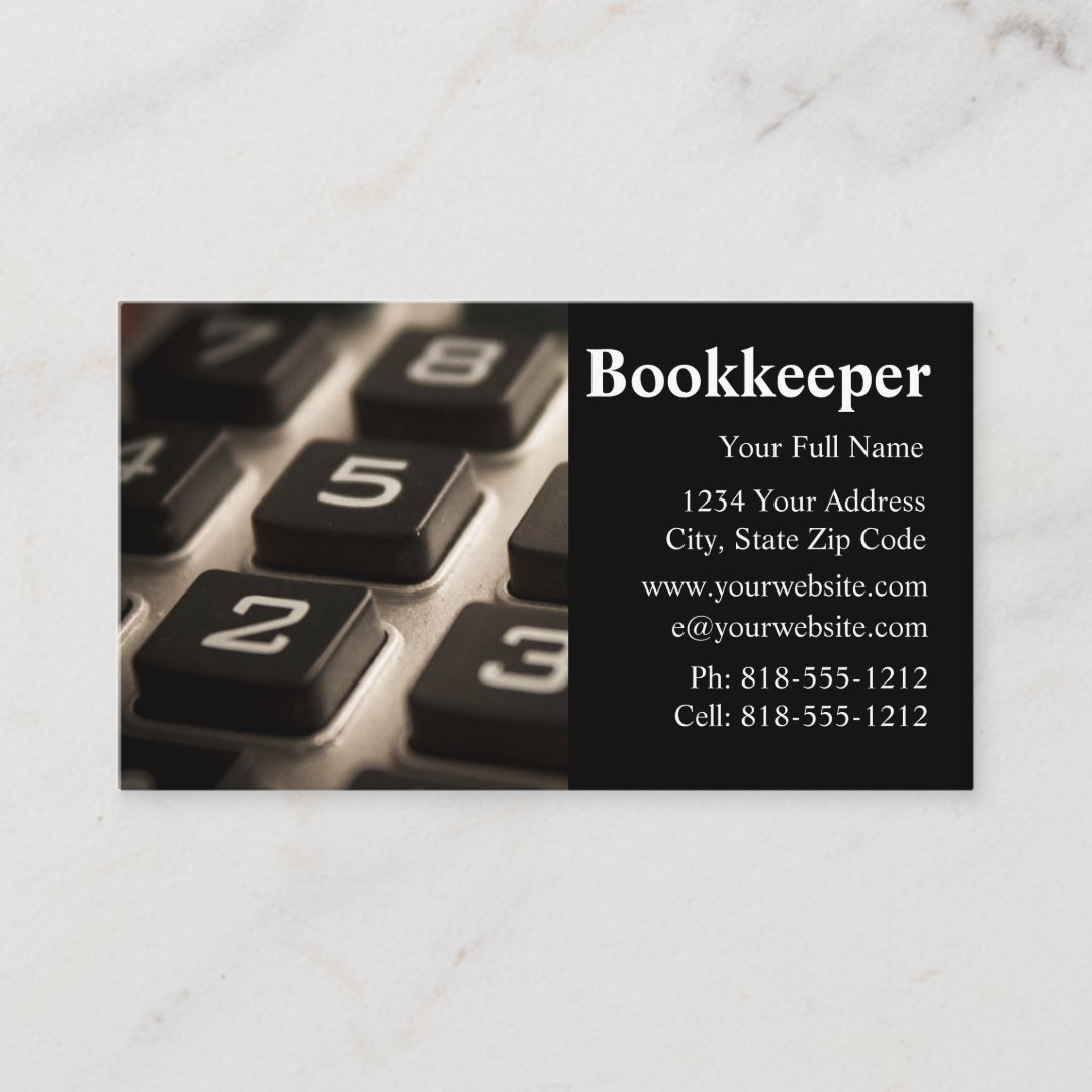 Bookkeeper Bookkeeping Business Cards | Zazzle