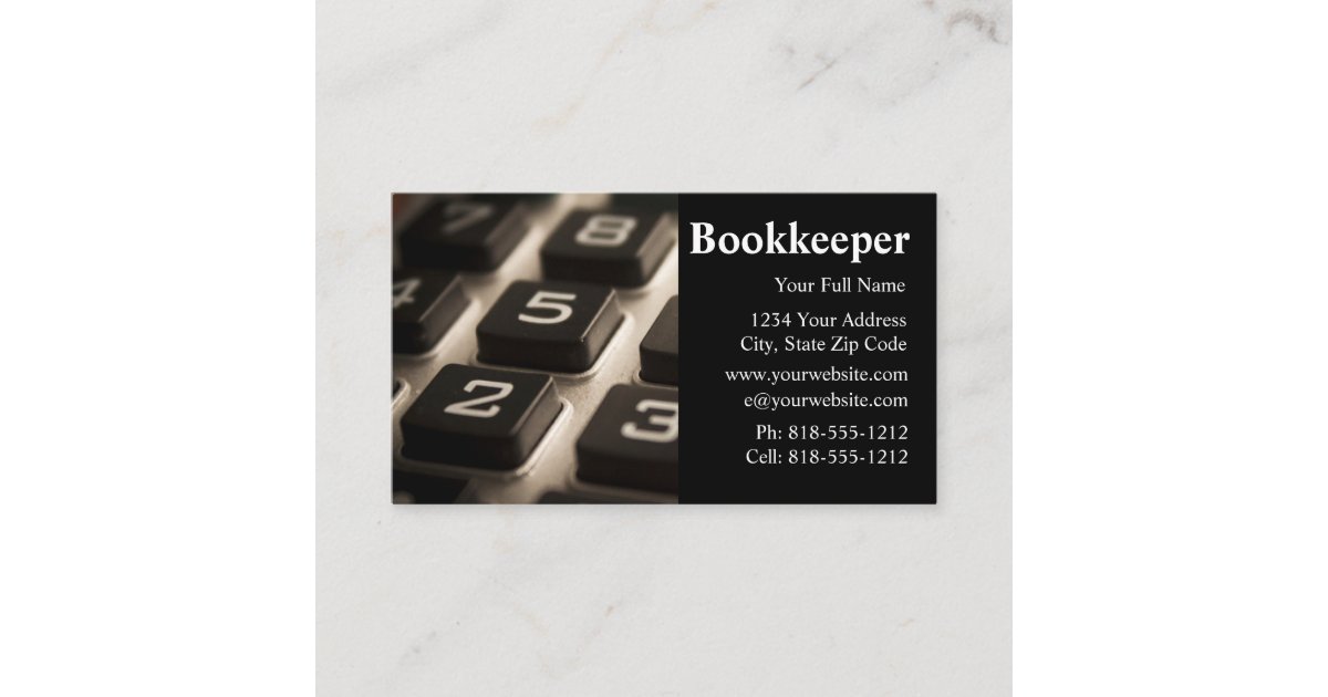 Bookkeeper Bookkeeping Business Cards Zazzle