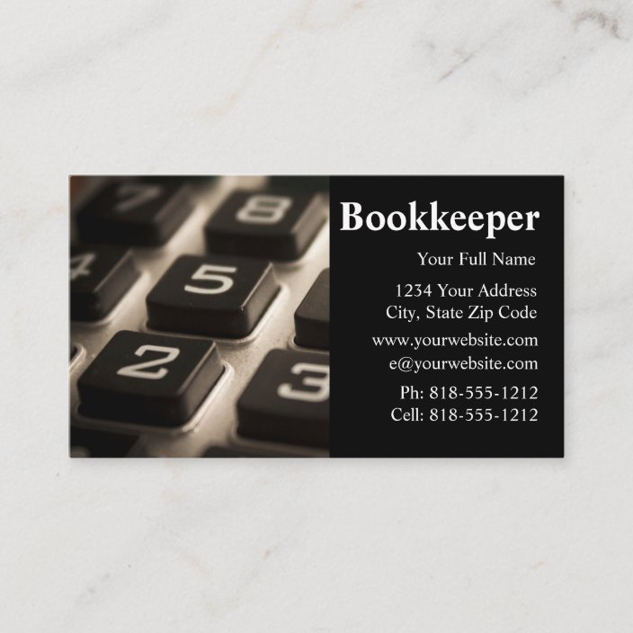 Bookkeeper Bookkeeping Business Cards | Zazzle.com