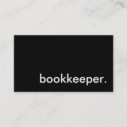 bookkeeper. business card