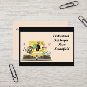 Bookkeeper Business Card Tan and Black