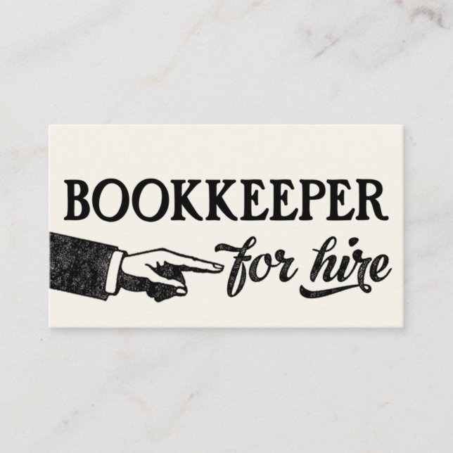 Bookkeeper Business Cards - Any Background Color! (Front)