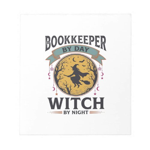 Bookkeeper by Day Witch by Night Vintage Shirt Des Notepad