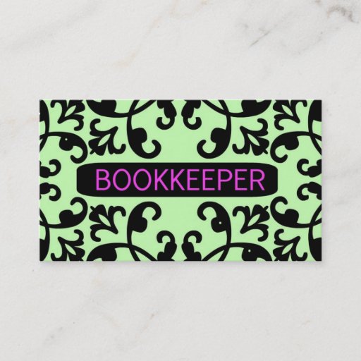 Customizable Bookkeeper Damask Business Card