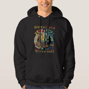 Bookkeeper Day Witch Night Halloween Owl Books Pum Hoodie