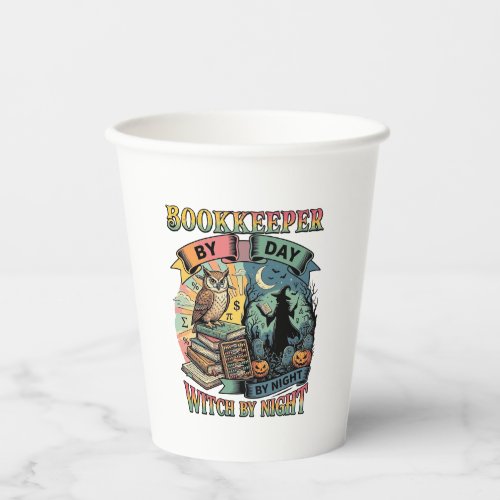 Bookkeeper Day Witch Night Halloween Owl Books Pum Paper Cups