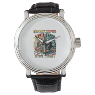 Bookkeeper Day Witch Night Halloween Owl Books Pum Watch