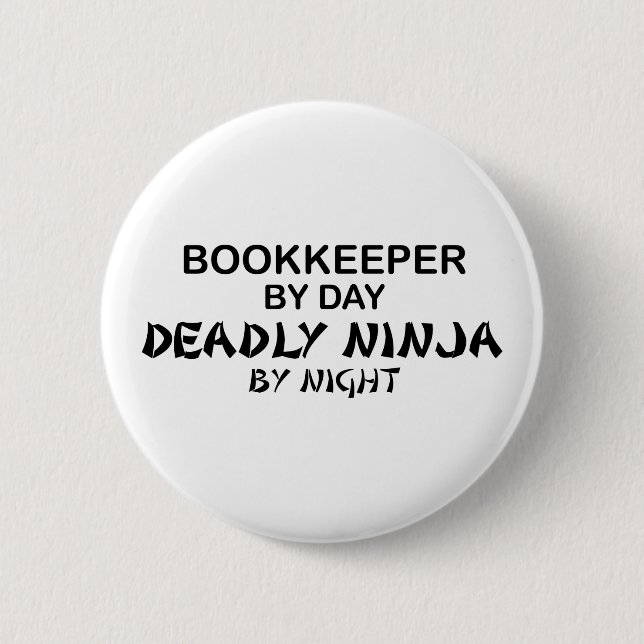 Bookkeeper Deadly Ninja by Night Pinback Button (Front)
