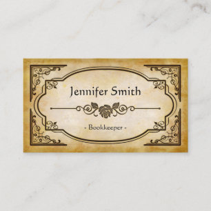 Bookkeeper - Elegant Vintage Antique Business Card
