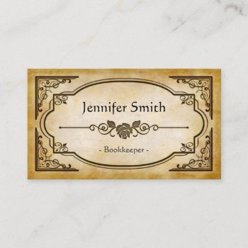 Bookkeeper - Elegant Vintage Antique Business Card by CardHunter at Zazzle