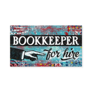 Bookkeeper For Hire Business Cards - Blue Red
