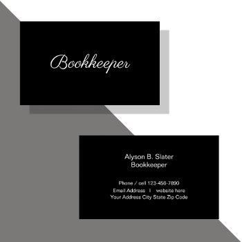 Bookkeeper Minimal Design Business Card by Luckyturtle at Zazzle