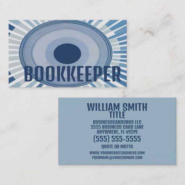 Bookkeeper Modern Business Card (Front/Back)