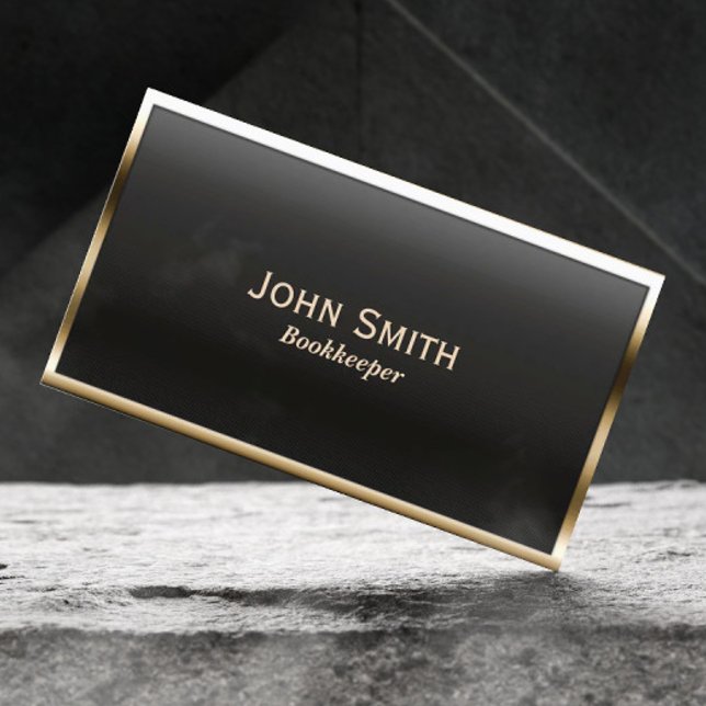 Bookkeeper Modern Gold Frame Bookkeeping Business Card (Creator Uploaded)