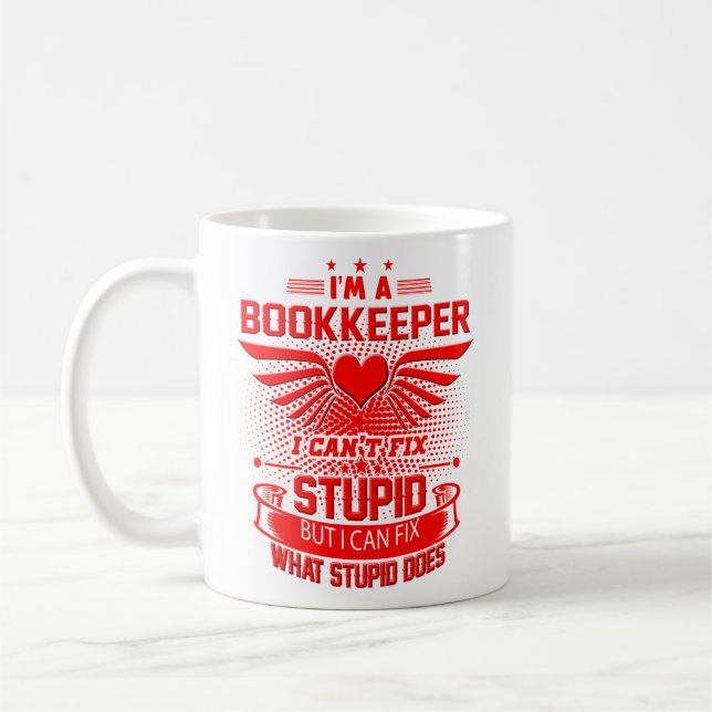 Bookkeeper Mug, Bookkeeper Coffee Mugs Funny Gifts (Left)