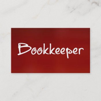 Bookkeeper Red Business Card by businessCardsRUs at Zazzle