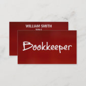 Bookkeeper Red Business Card (Front/Back)