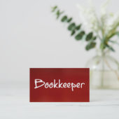Bookkeeper Red Business Card (Standing Front)