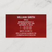 Bookkeeper Red Business Card (Back)