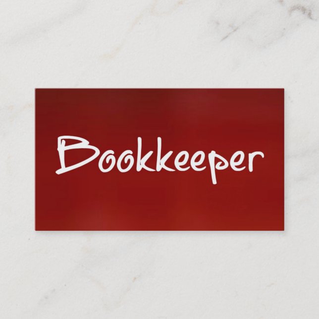 Bookkeeper Red Business Card (Front)