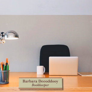 Bookkeeper Sage Green Desk Name Plate