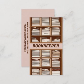 Bookkeeper Shelves Business Card by businessCardsRUs at Zazzle