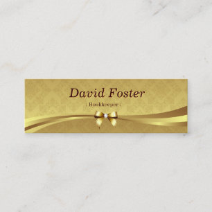 Bookkeeper - Shiny Gold Damask Mini Business Card