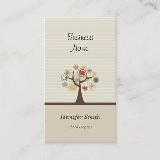 Customizable Bookkeeper - Stylish Natural Theme Business Card Template