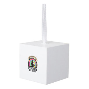 Bookkeeper Witch Retro Halloween Accounting Design Cube Ornament