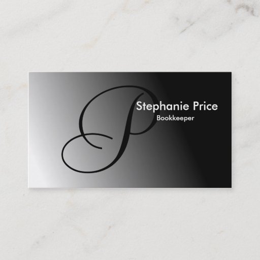 Customizable Bookkeeping & Accounting Business Card - Monogram