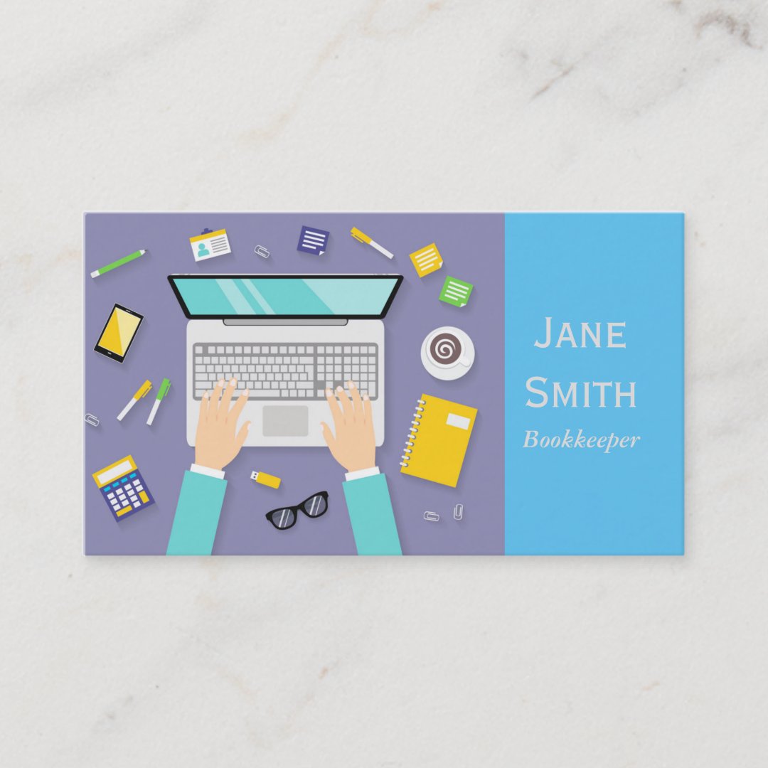 Bookkeeping accounting services business business card | Zazzle