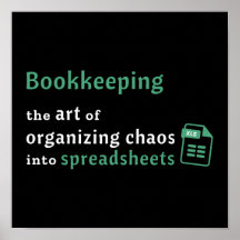 Bookkeeping Art Organizing Spreadsheet Poster