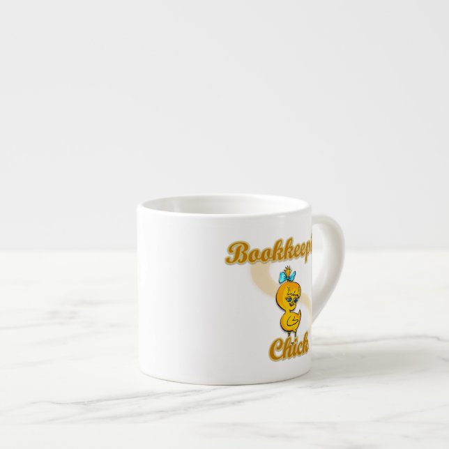 Bookkeeping Chick Espresso Cup (Front Right)