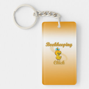 Bookkeeping Chick Keychain