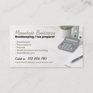 Bookkeeping Tax Preparation Payroll Service Business Card