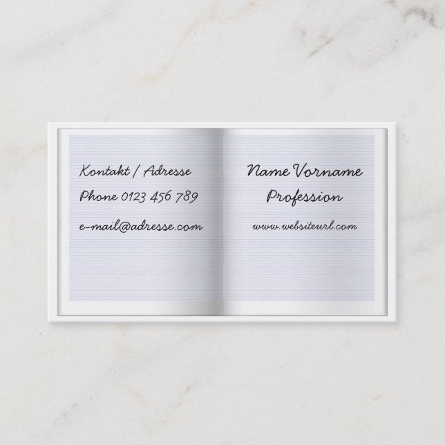 booklet business card (Front)