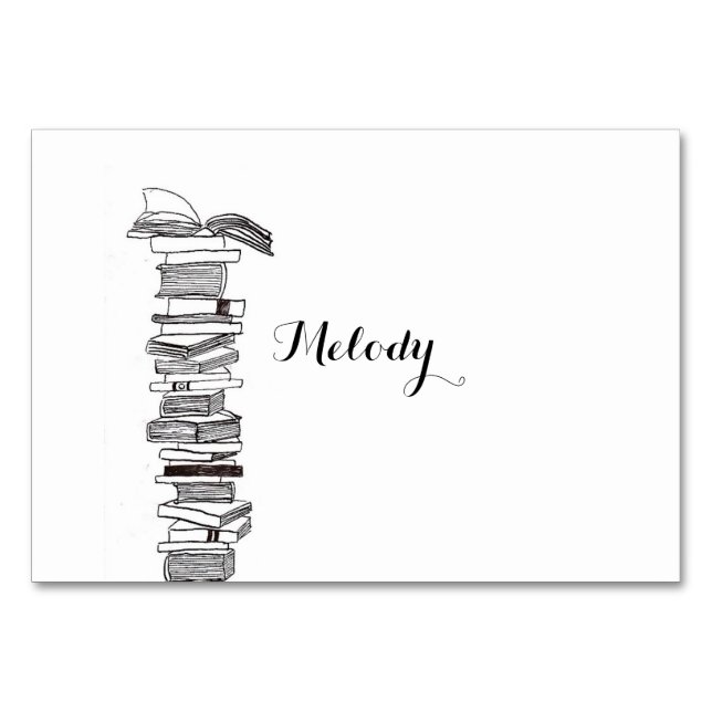 Booklover  Book Wedding Table / Place Card (Front)